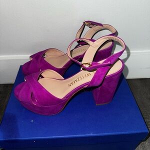 Stuart Weitzman Fuchsia Heeled Sandals